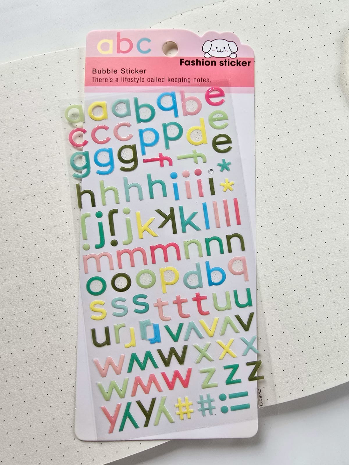 Alphabet sticker Colourful A 1 Sheet