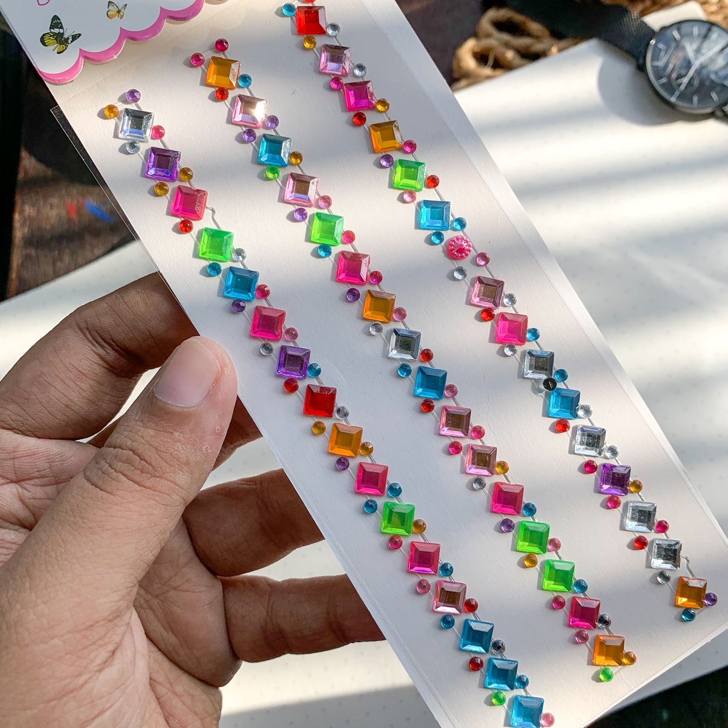 Xyb 3 3D Journal Stone Sticker Multicolour - Stone Sticker - 1 sheet | Pre-cut