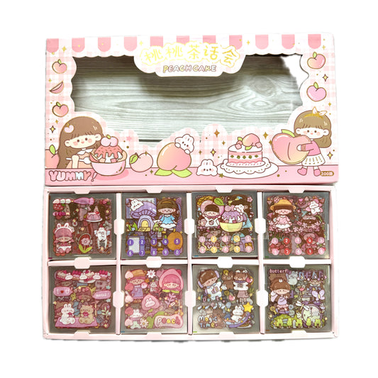 Kbx-2113b pink - Kawaii Decorative Sticker Pack | Cute Cute Planet | Cartoon Kawaii Series | 200 sheets