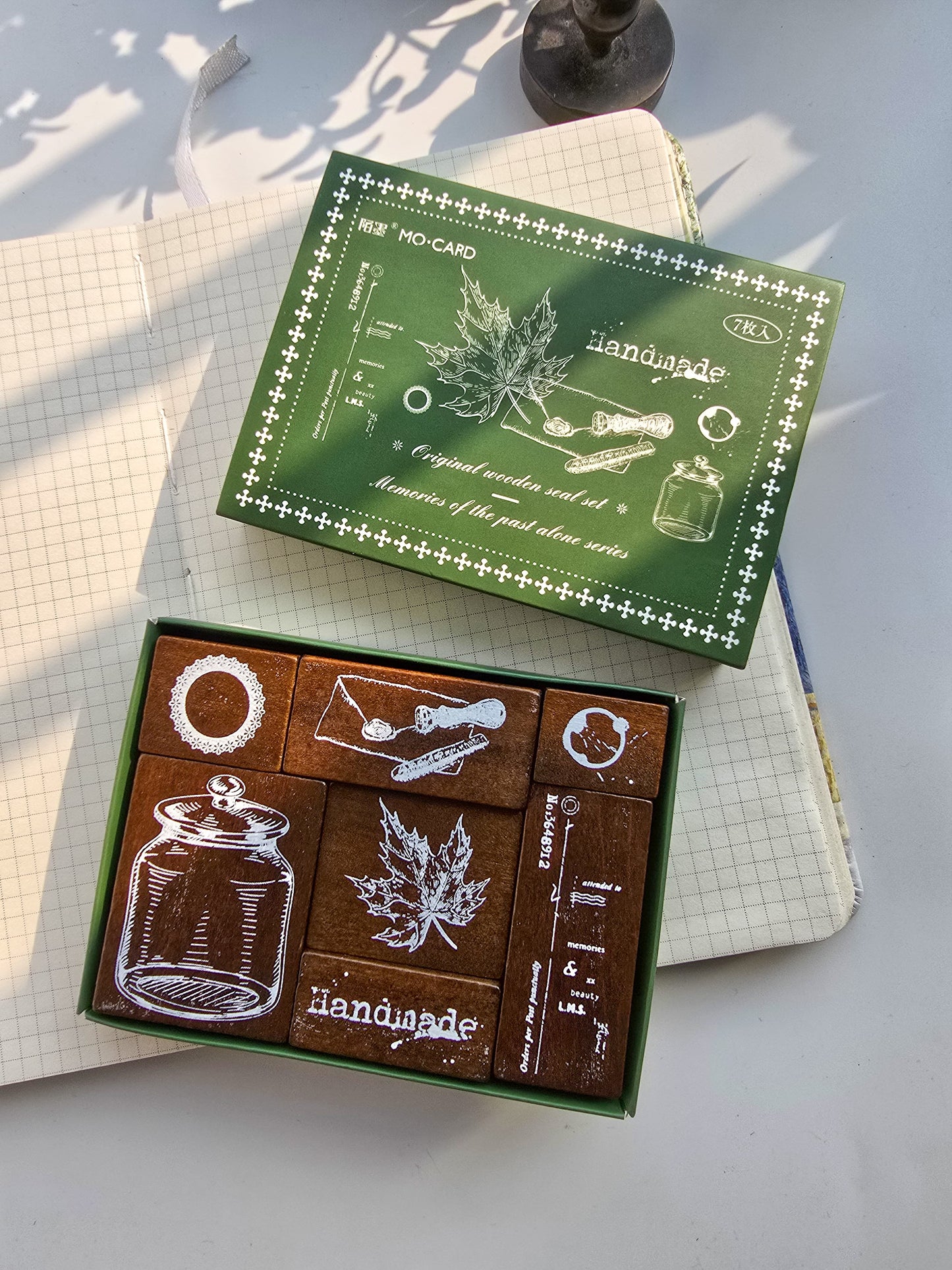 Mmk09f008 Wooden stamp set of 7