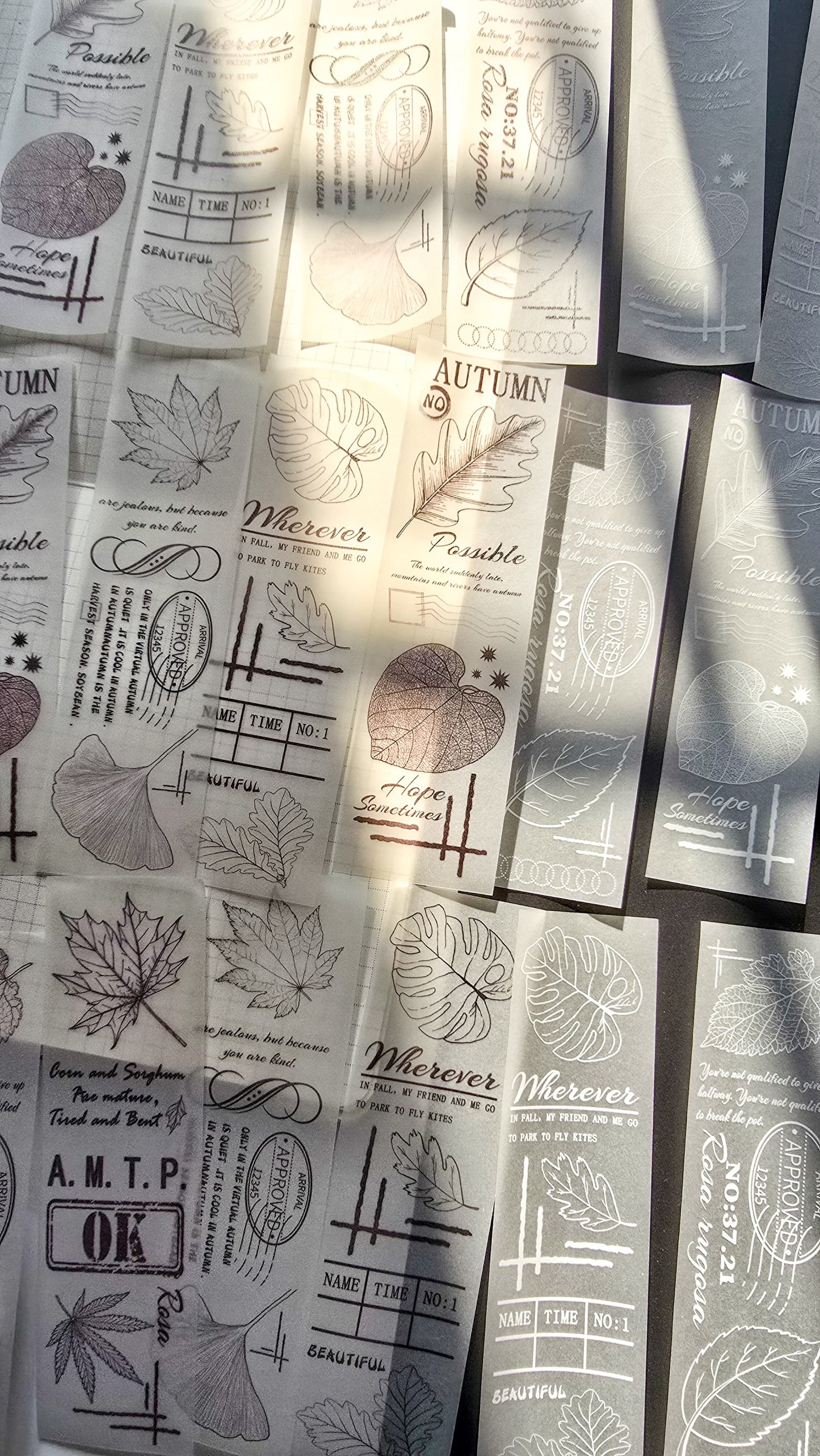 NNHY808 - sticker this murmur flower series creative retro sulphuric acid paper white ink hand account material 30 sheets into