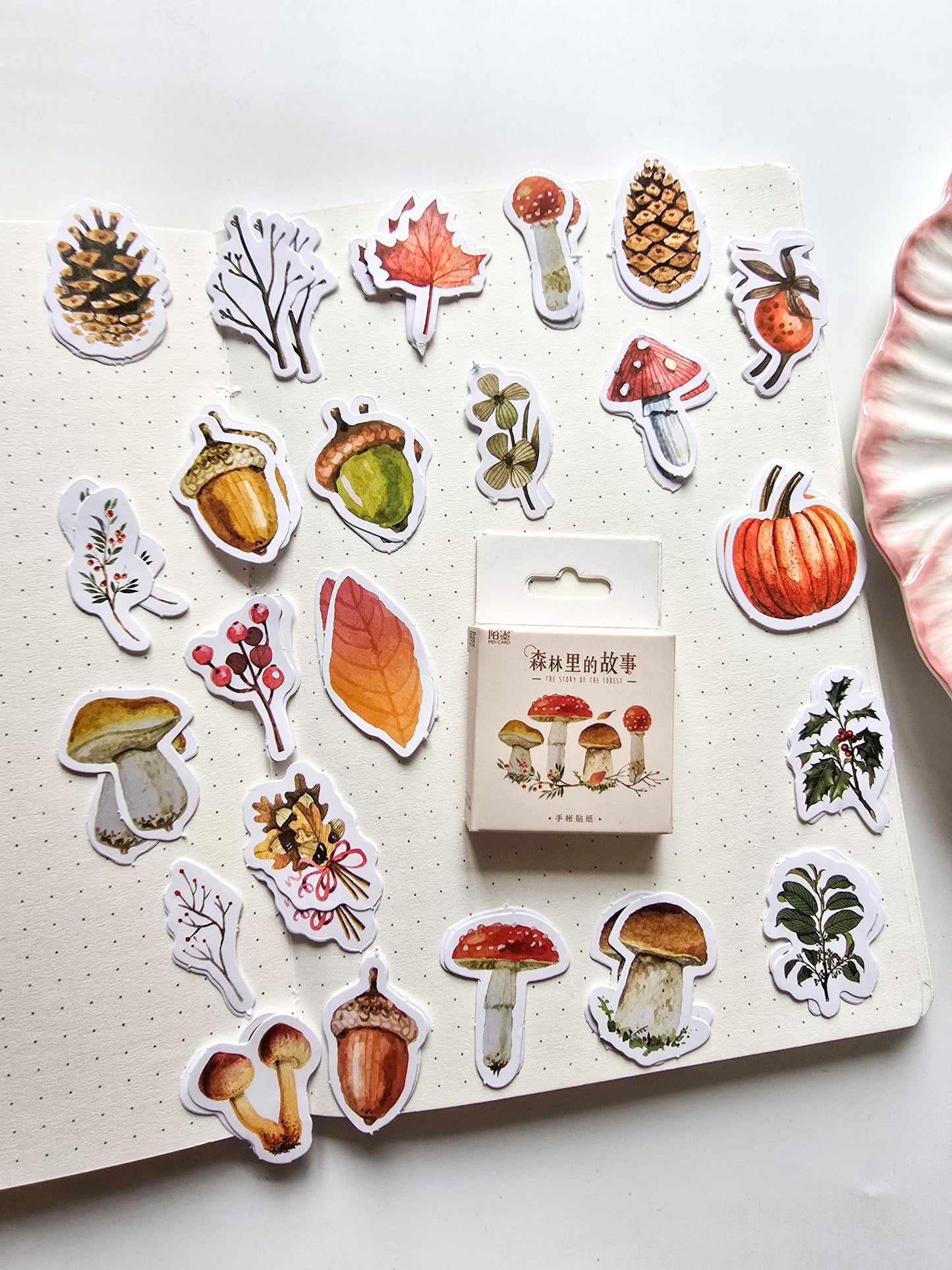 MMK04B002 Paper sticker Pack Mushroom sticker| The Story of the forest | 46 pcs