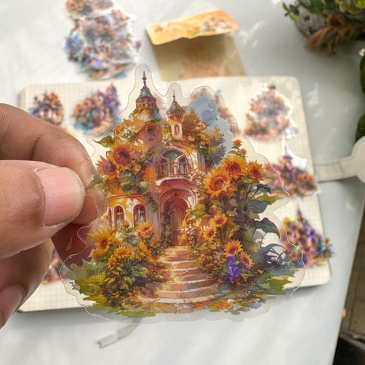 MYYZ603 - sticker magic smoke quiet house series laser shell light waterproof pet hand account material posted 30 into