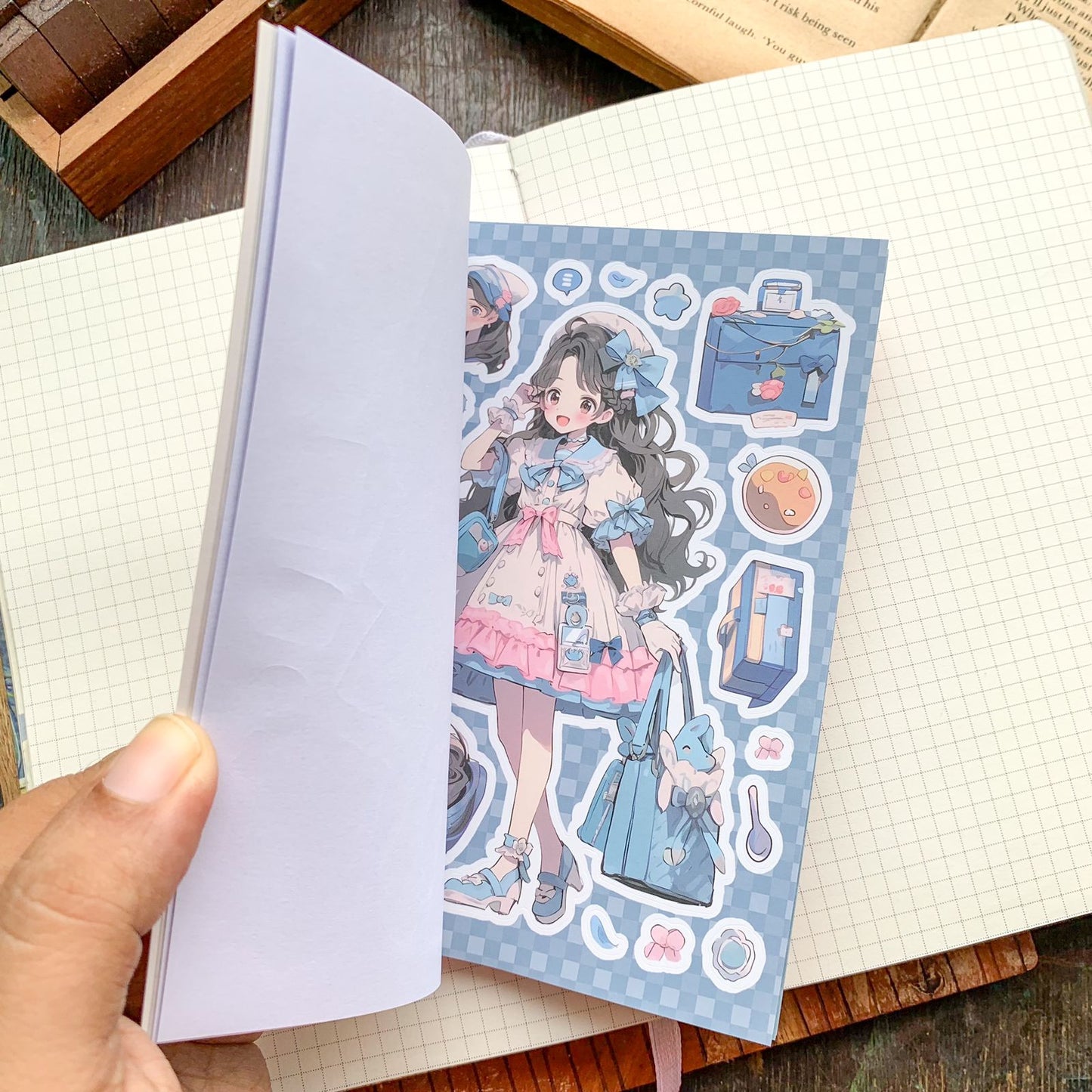 KQ1825 - Girl Deco Sticker Book | Sticker Book Kawaii Sweet and Gentle Lolita Girls Multi-colour 20 Sheets | 105x148 mm