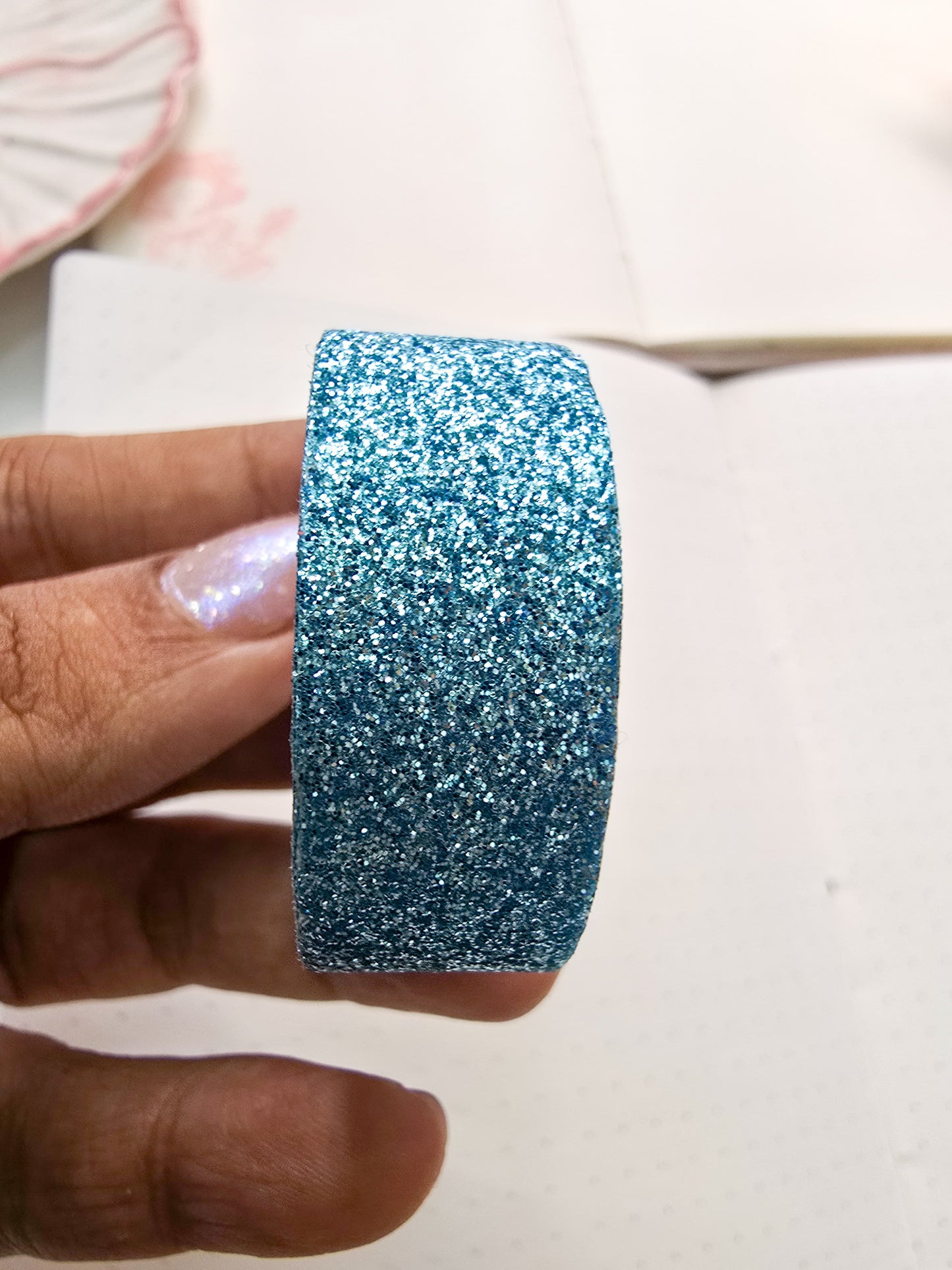 B- 1Pcs Glitter Solo Washi Tape Sky Blue