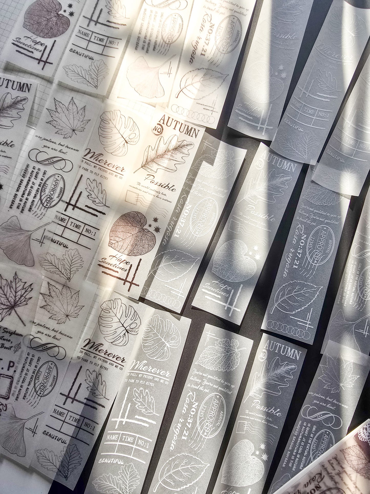 NNHY808 - sticker this murmur flower series creative retro sulphuric acid paper white ink hand account material 30 sheets into