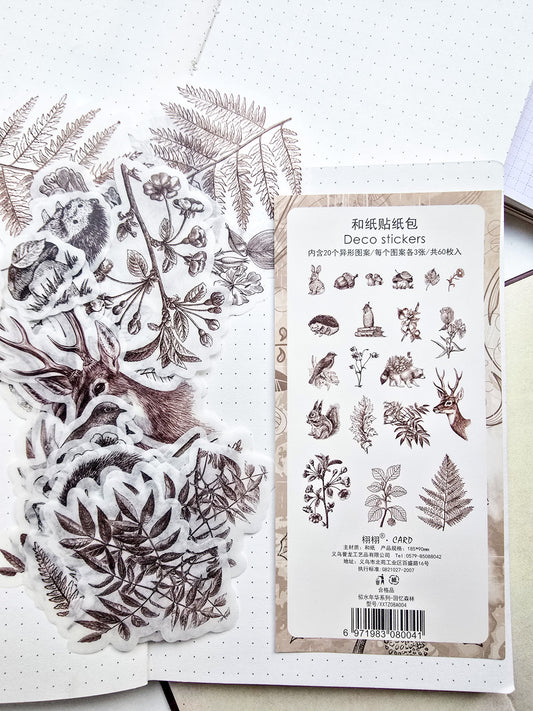 Xxtz08a004 Translucent Deco Sticker Time Passes Like Flowing Water Series | 20*3 60pcs