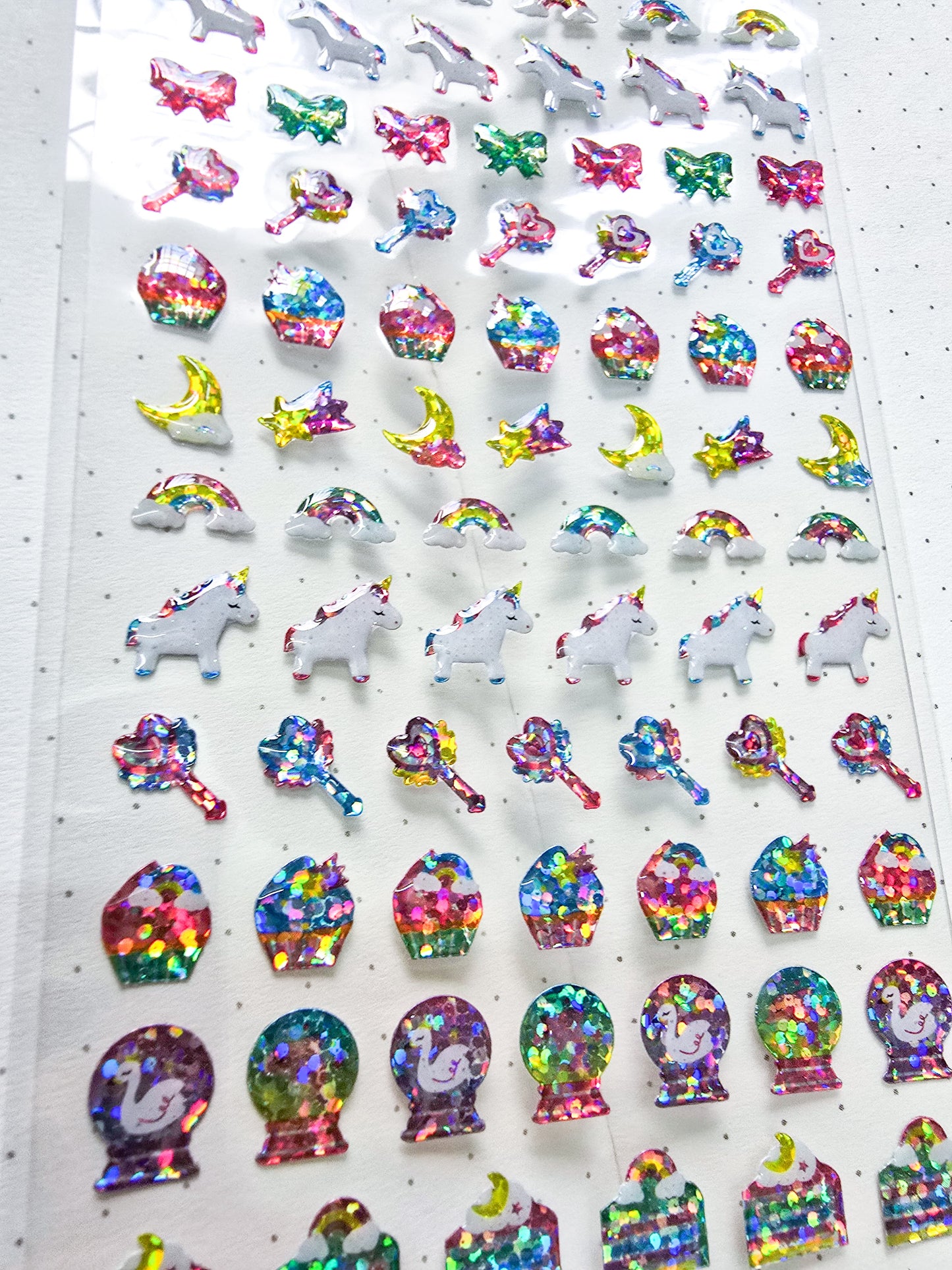 ZWBR - 3D Decorative Stickers| Unicorn Rainbow Moon Stickers| 1 sheet