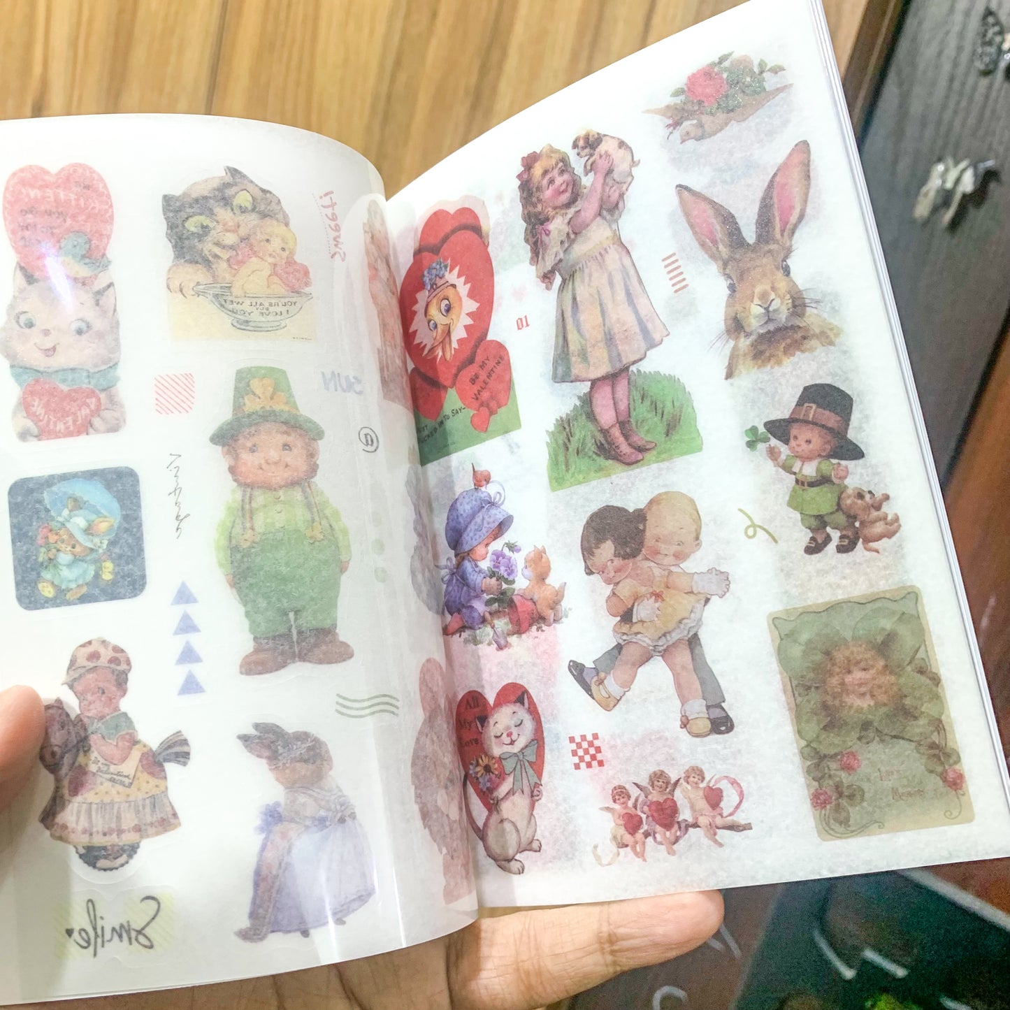 KQ0084FTM Fairy tale Market Booklet (Retro Manor Series) | 20 Sheets. Vintage Sticker Book