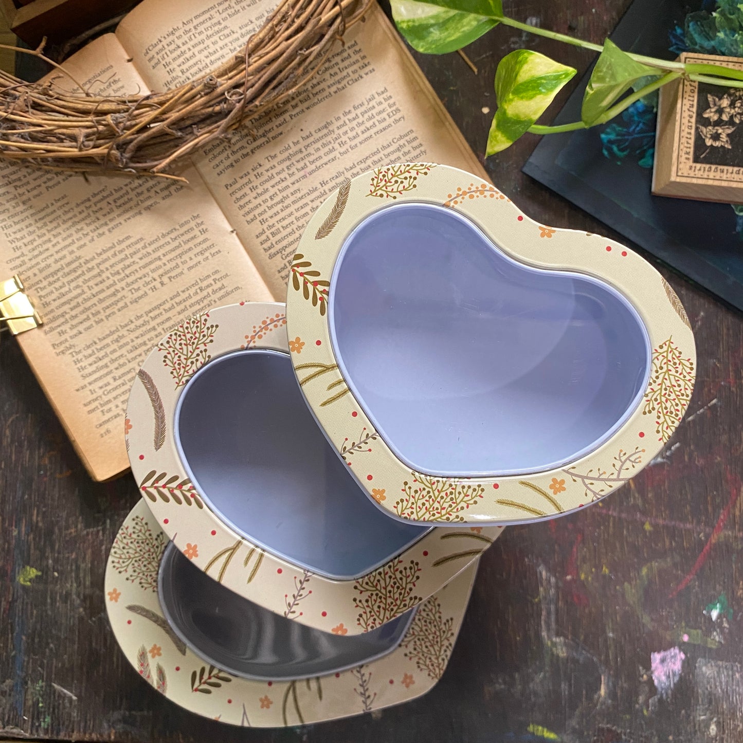 Heart Shaped 3in1 Metal Multipurpose Box | Box1 - 16cmx12cm | Box2 - 10cmx4cm | Box3 - 8cmx3cm | Gift Box | Jewellery Box