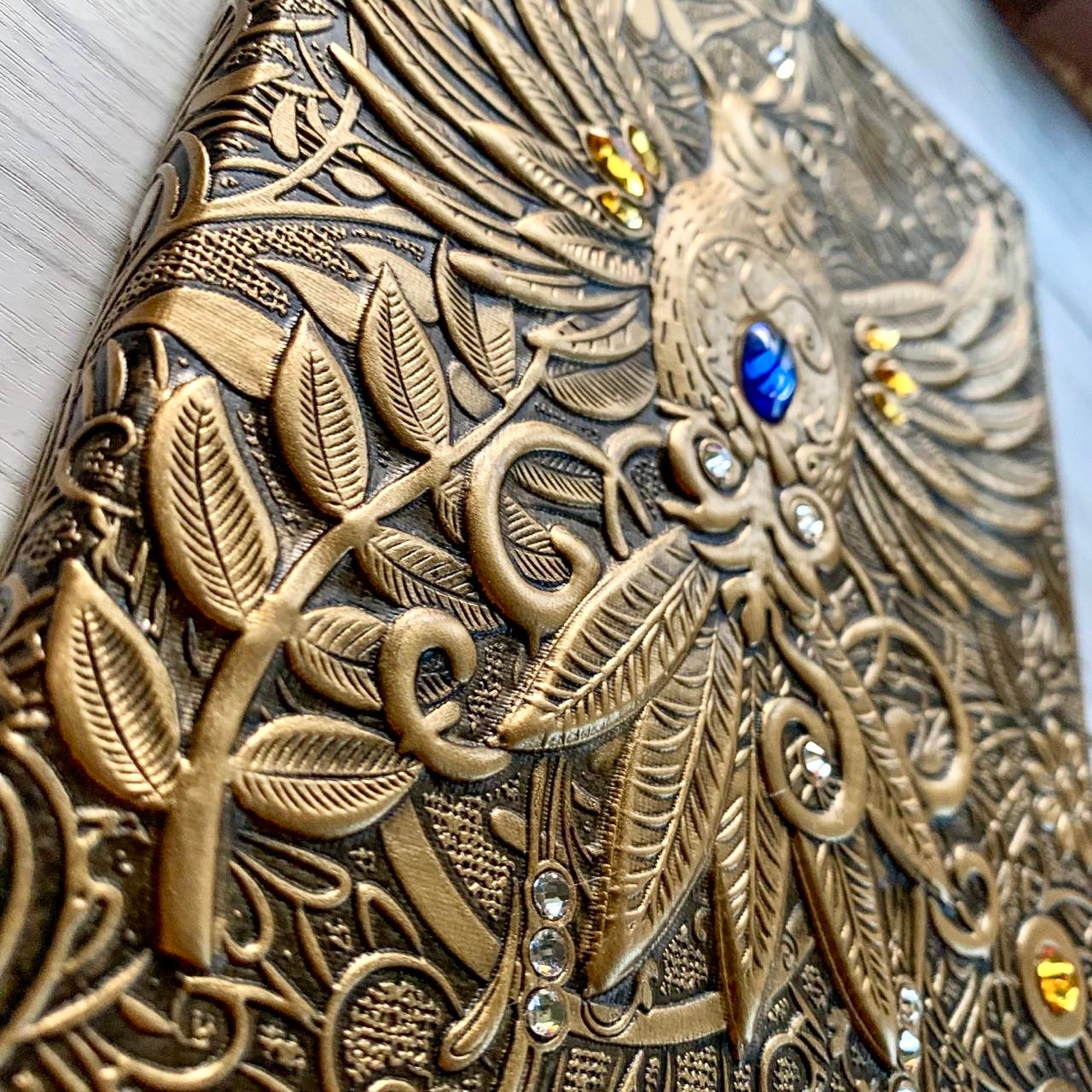 Bird with stone Premium Notebook | Diary | golden