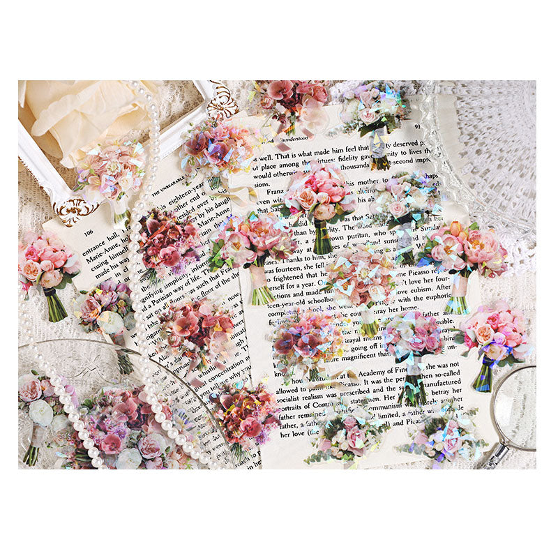 AYSQ0602 - sticker pack love four series waterproof pet laser shell DIY hand account material 30