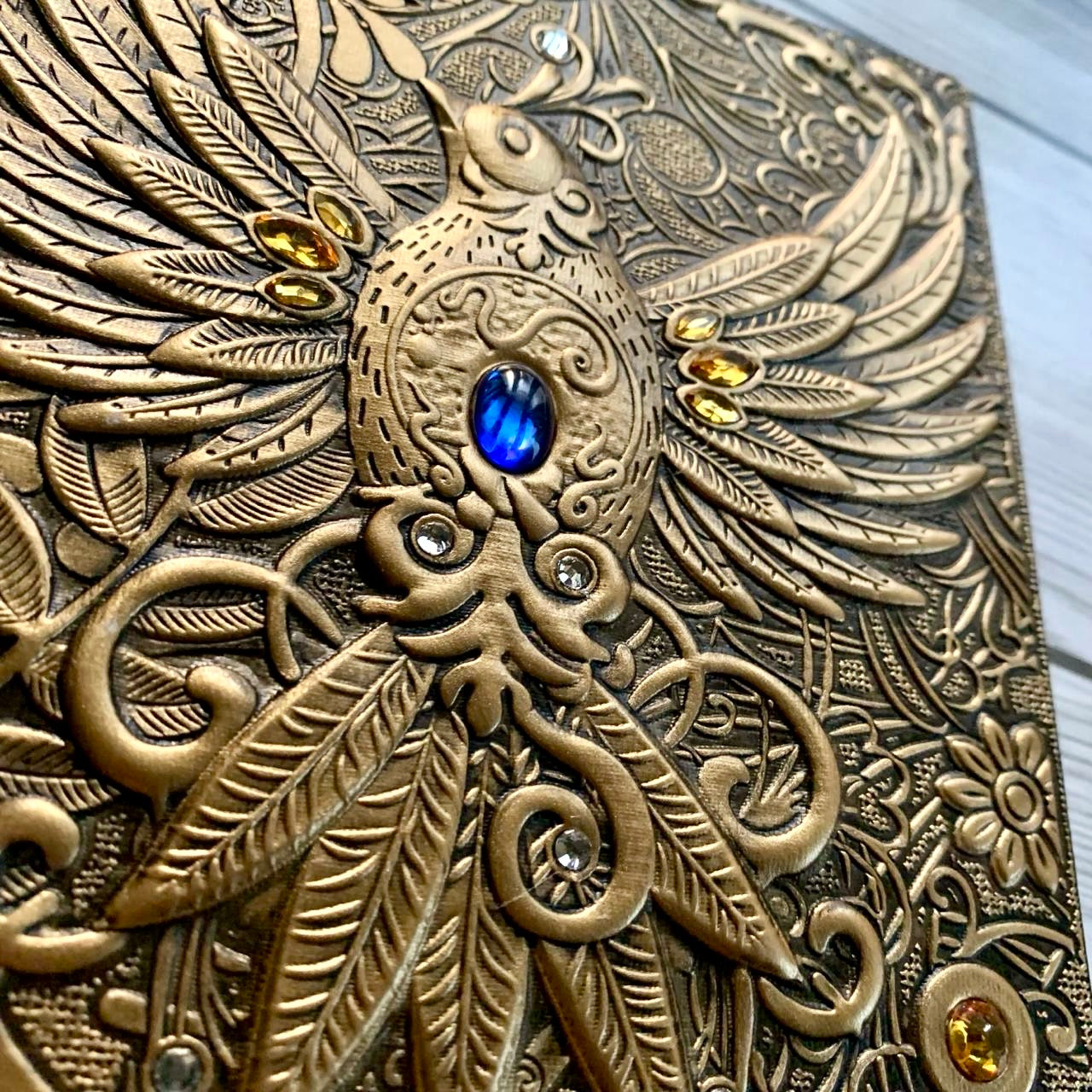 Bird with stone Premium Notebook | Diary | golden