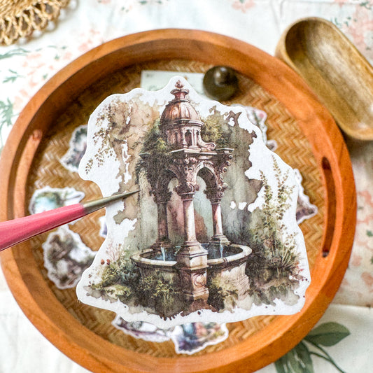 Mg015-0437 Castle Ruins Paper Sticker Pack 20Pc