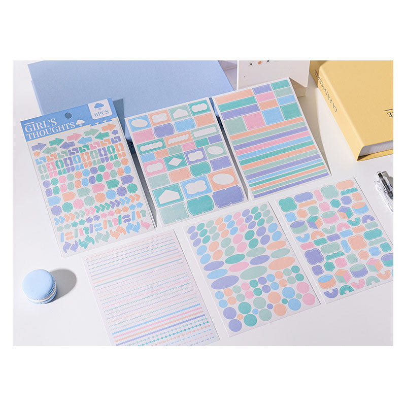 GBRJT401 - Sticker Package Flower Sea Boat Series Landscape Landscaping Special Oil and Paper Cut Film Handbook Material (Pastel)