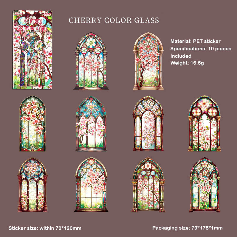 CJHS604 - sticker window Jing color series laser retro hand curtain waterproof PET material sticker