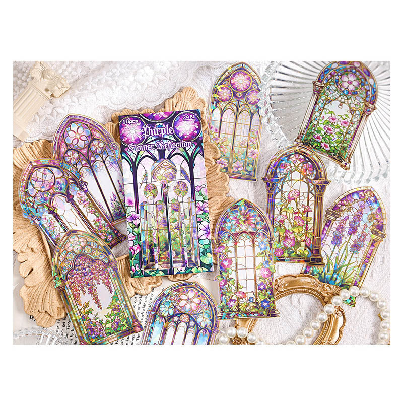 CJHS606 - sticker window Jing color series laser retro hand curtain waterproof PET material sticker