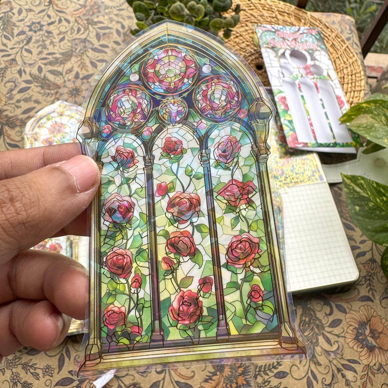 CJHS601 - sticker window Jing color series laser retro hand curtain waterproof PET material sticker