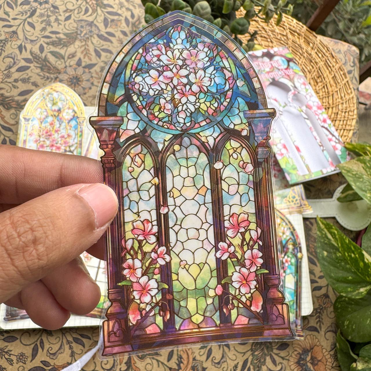 CJHS604 - sticker window Jing color series laser retro hand curtain waterproof PET material sticker
