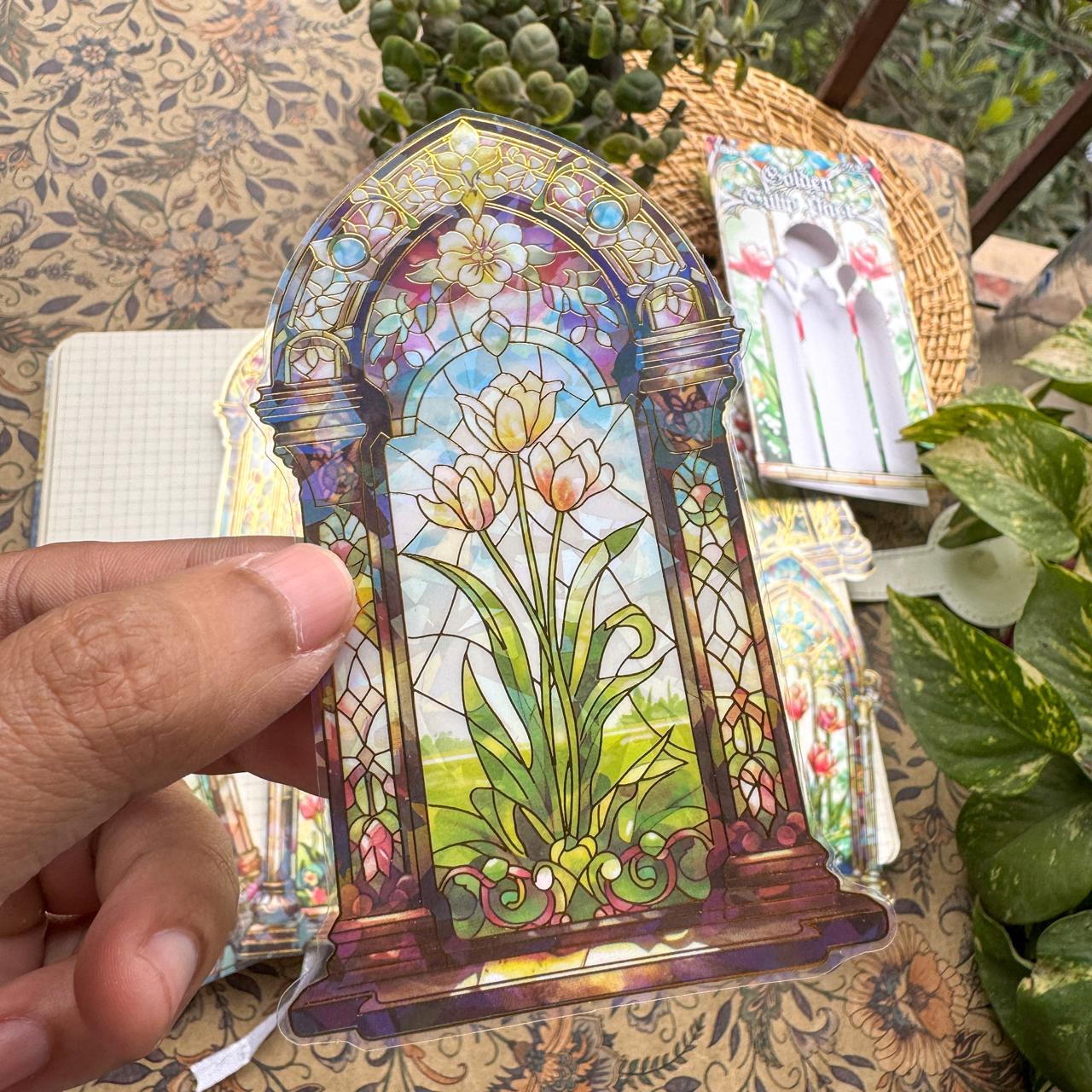 CJHS605 - sticker window Jing color series laser retro hand curtain waterproof PET material sticker