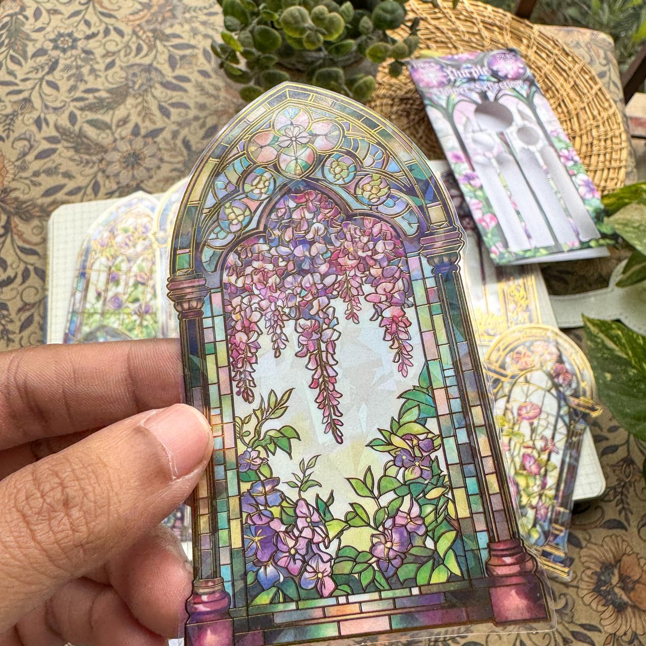 CJHS606 - sticker window Jing color series laser retro hand curtain waterproof PET material sticker