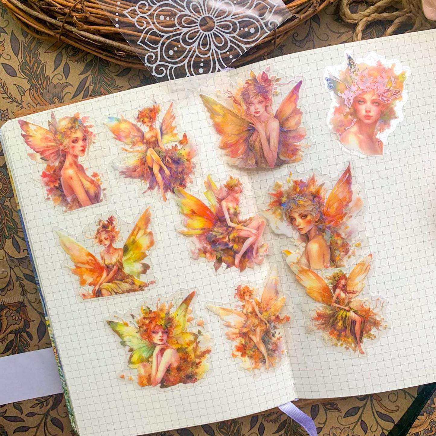 SZHS003 Flower Fairy Bronzing Sticker 10Pc
