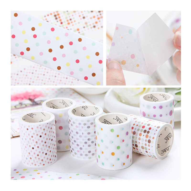 DCSYXL101 -Sticker Roll| boxed tape drip color time series Morandi landscaping basic dot loop stickers 6 rolls