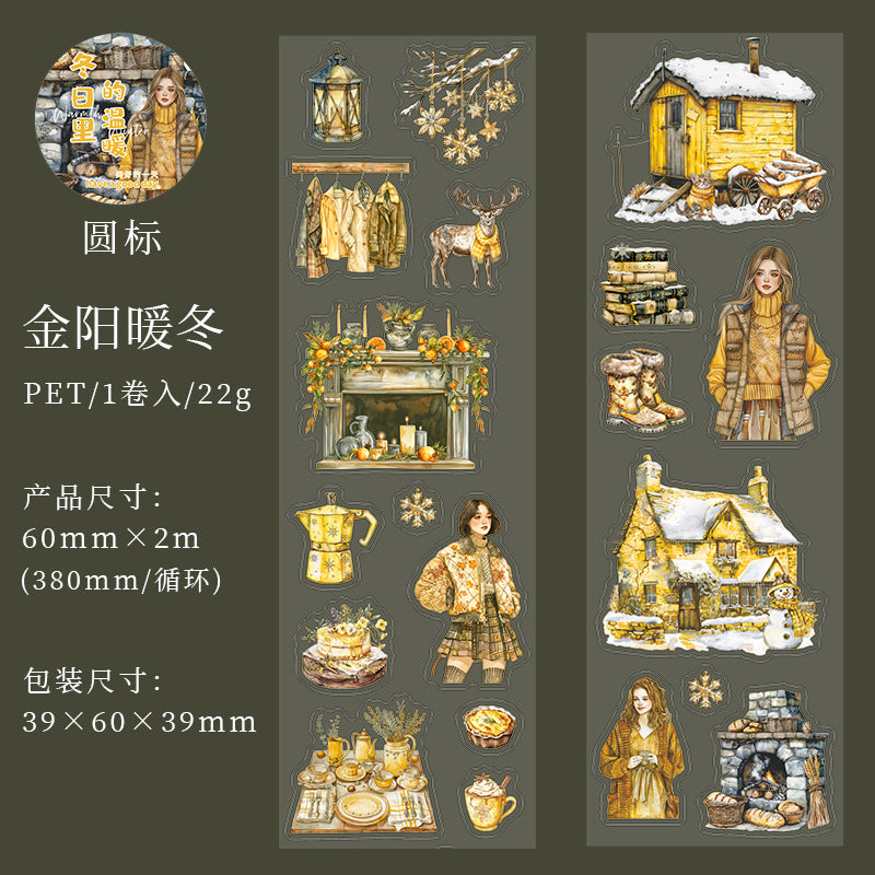 MHD-DRWN004-Winter Theme Transparent PET Sticker Roll | 60 mm | 2mtr