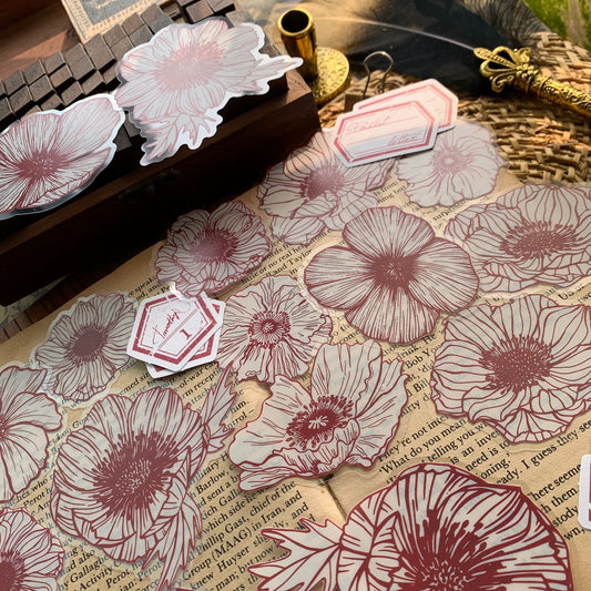 MHD004 Blooming Flower Sticker 76*80Mm 40Pc