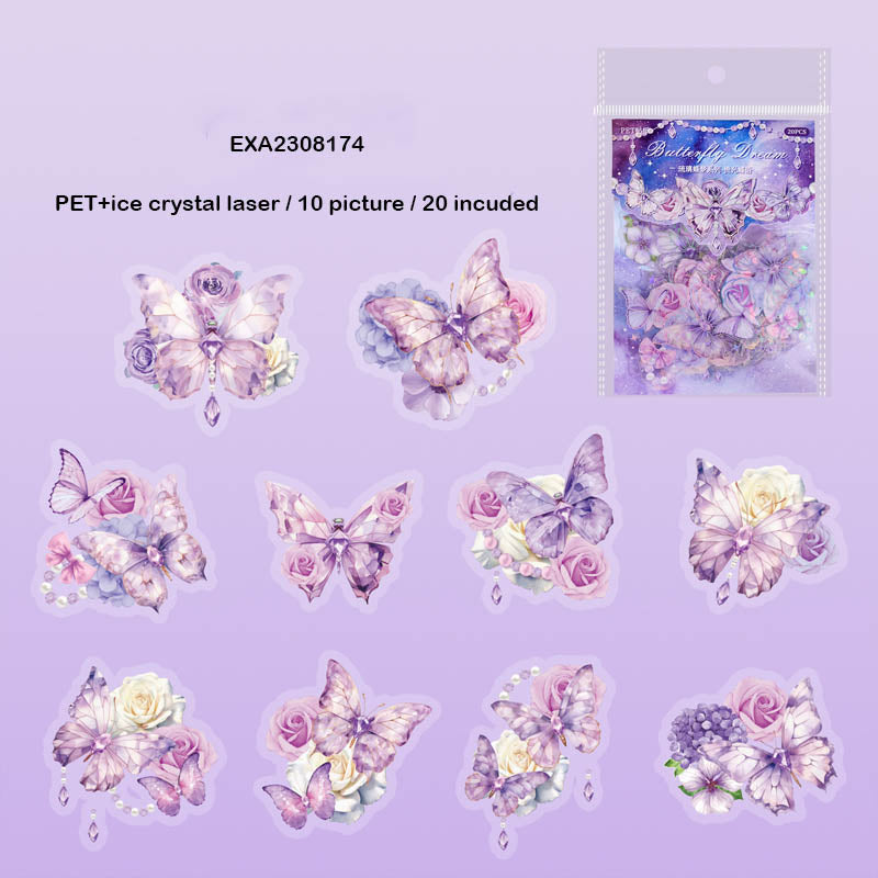 EXA2308174 Butterly Dream Pet Sticker Ss 20Pc