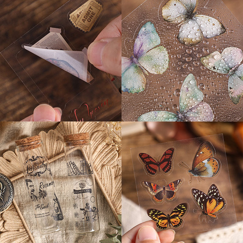 EYSY0404 - 100 sheets sticker box black & white|sticker candy heart langu series children cute sticker waterproof pet hand account diy film card