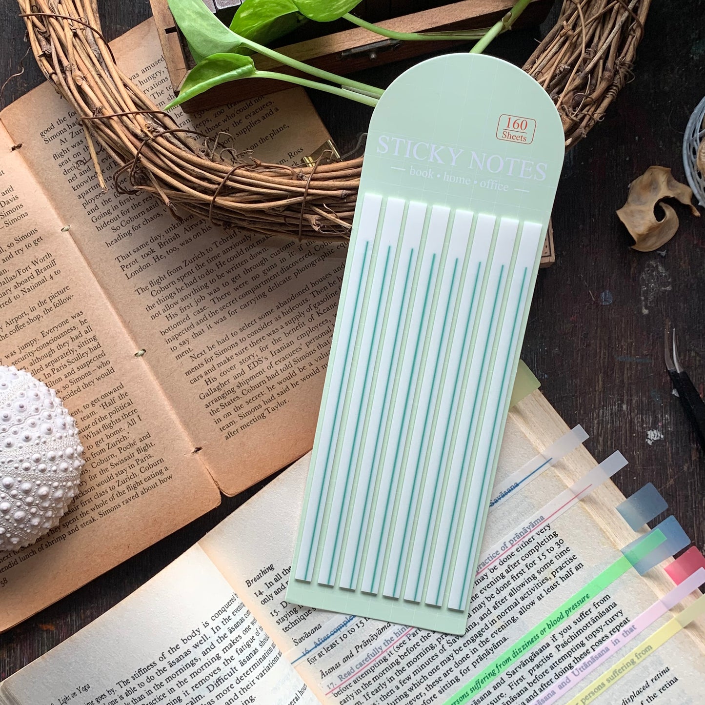 88203 - STICKY NOTES Green 8 STRIPE 160 tabs | 14X5MM | Sticky Tab