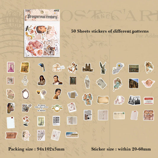 FGHSJ601 - sticker bag retro recycling set series hand account material mobile phone box creative stickers