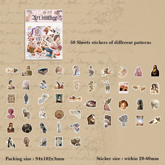 FGHSJ602 - sticker bag retro recycling set series hand account material mobile phone box creative stickers