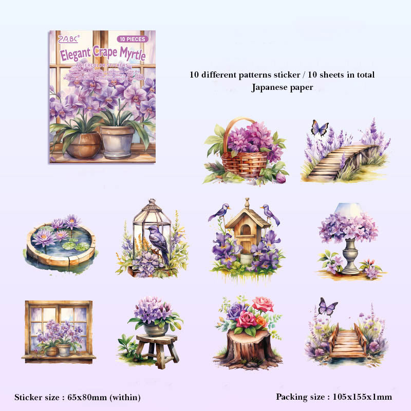 FHXY605 - sticker bag flowers elegant series special oil and paper hand curtain sticker background creative sticker