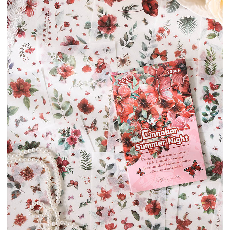 FHYX801 - sticker book Flower image series Large quantity die-cut stickers Retro material creative stickers