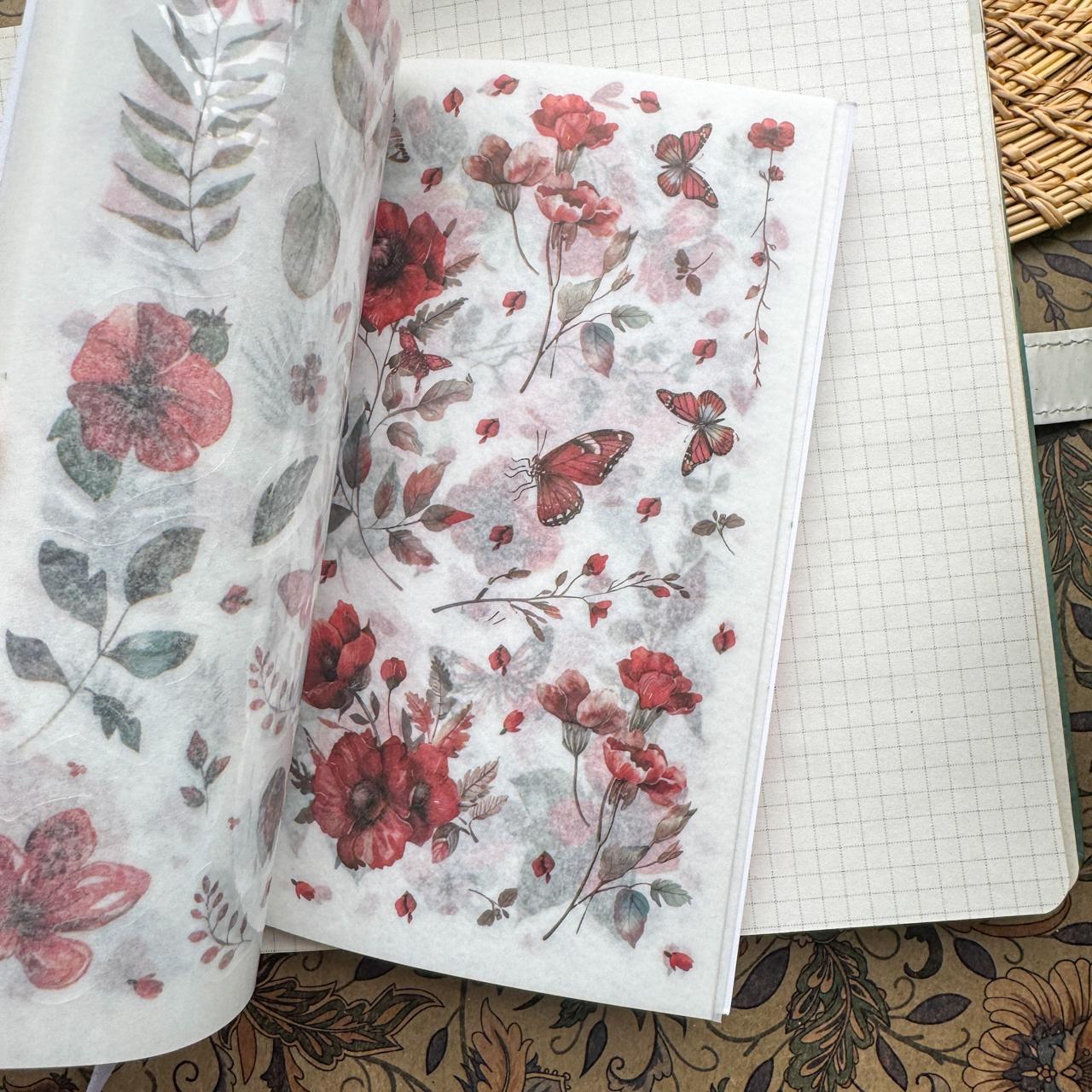FHYX801 - sticker book Flower image series Large quantity die-cut stickers Retro material creative stickers