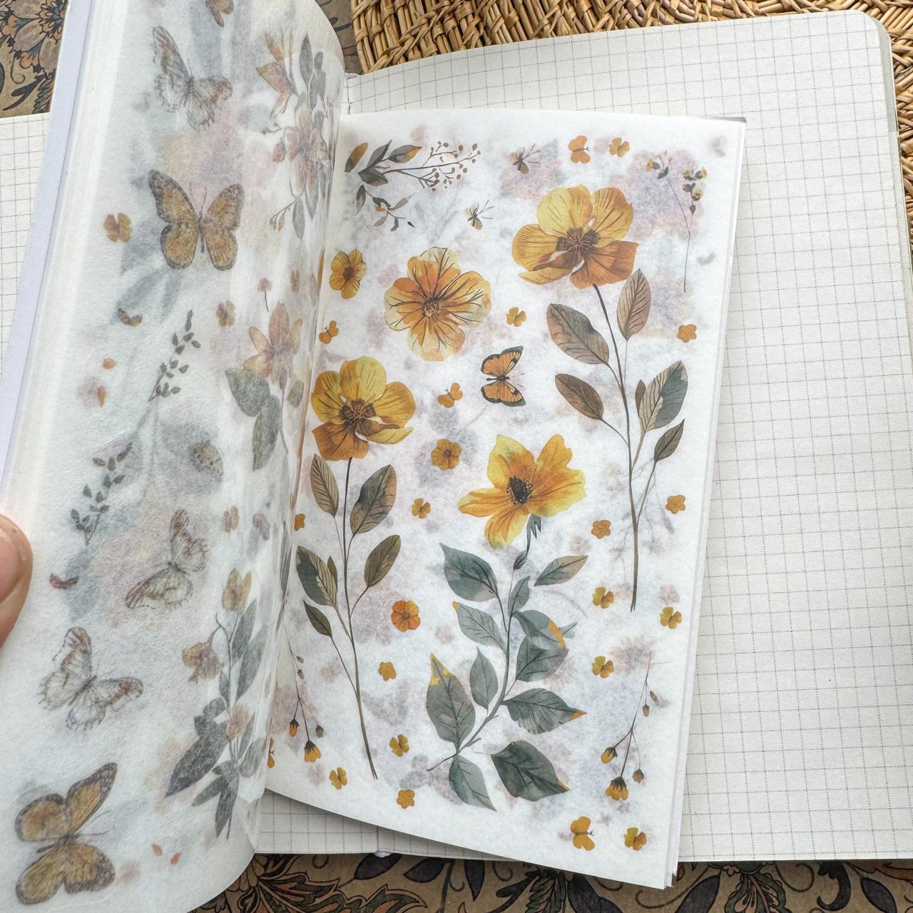 FHYX802 - sticker book Flower image series Large quantity die-cut stickers Retro material creative stickers