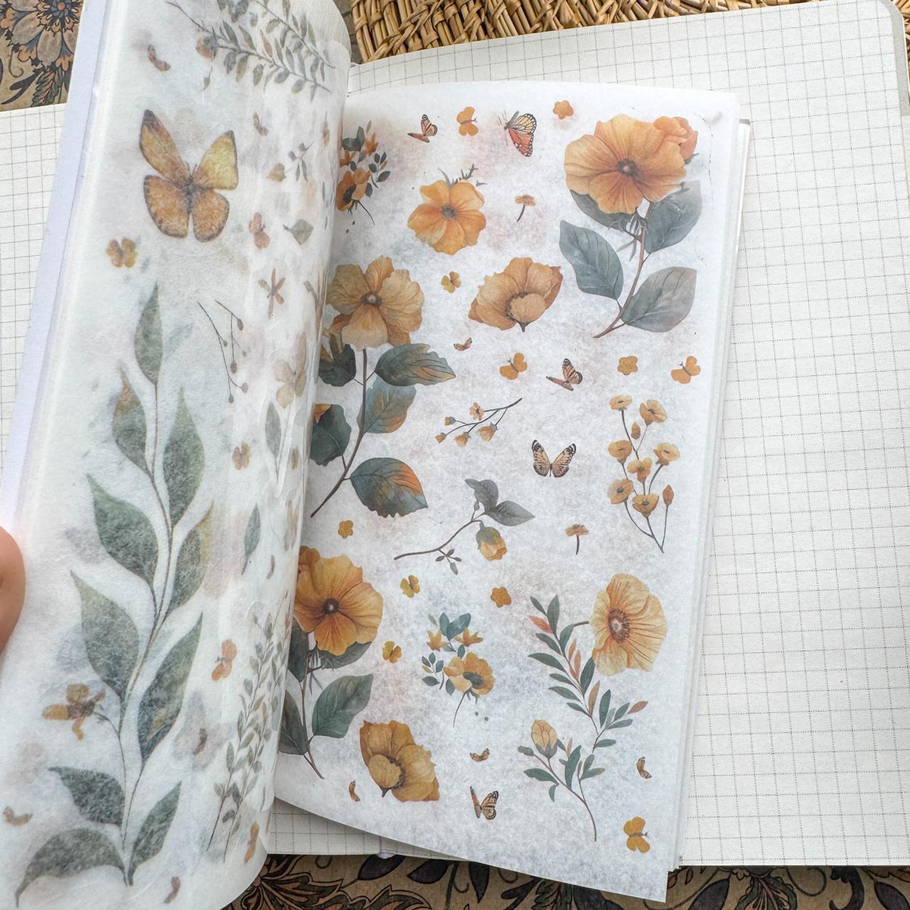 FHYX802 - sticker book Flower image series Large quantity die-cut stickers Retro material creative stickers