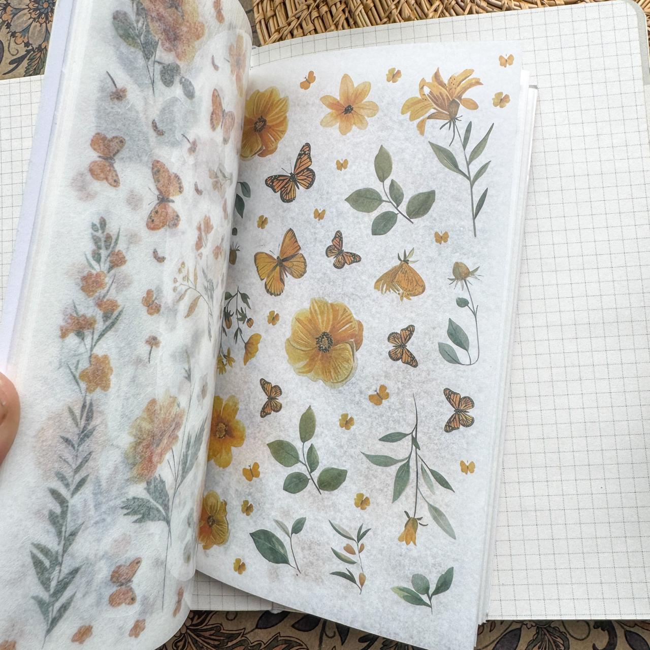 FHYX802 - sticker book Flower image series Large quantity die-cut stickers Retro material creative stickers
