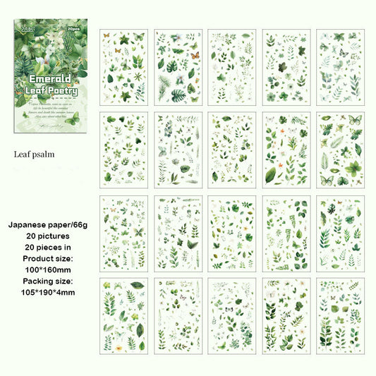 FHYX804 - sticker book Flower image series Large quantity die-cut stickers Retro material creative stickers