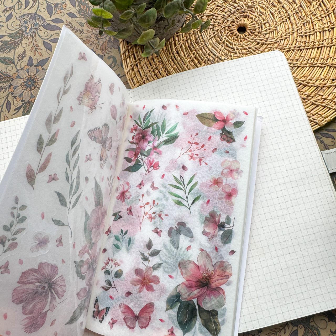 FHYX806 - sticker book Flower image series Large quantity die-cut stickers Retro material creative stickers