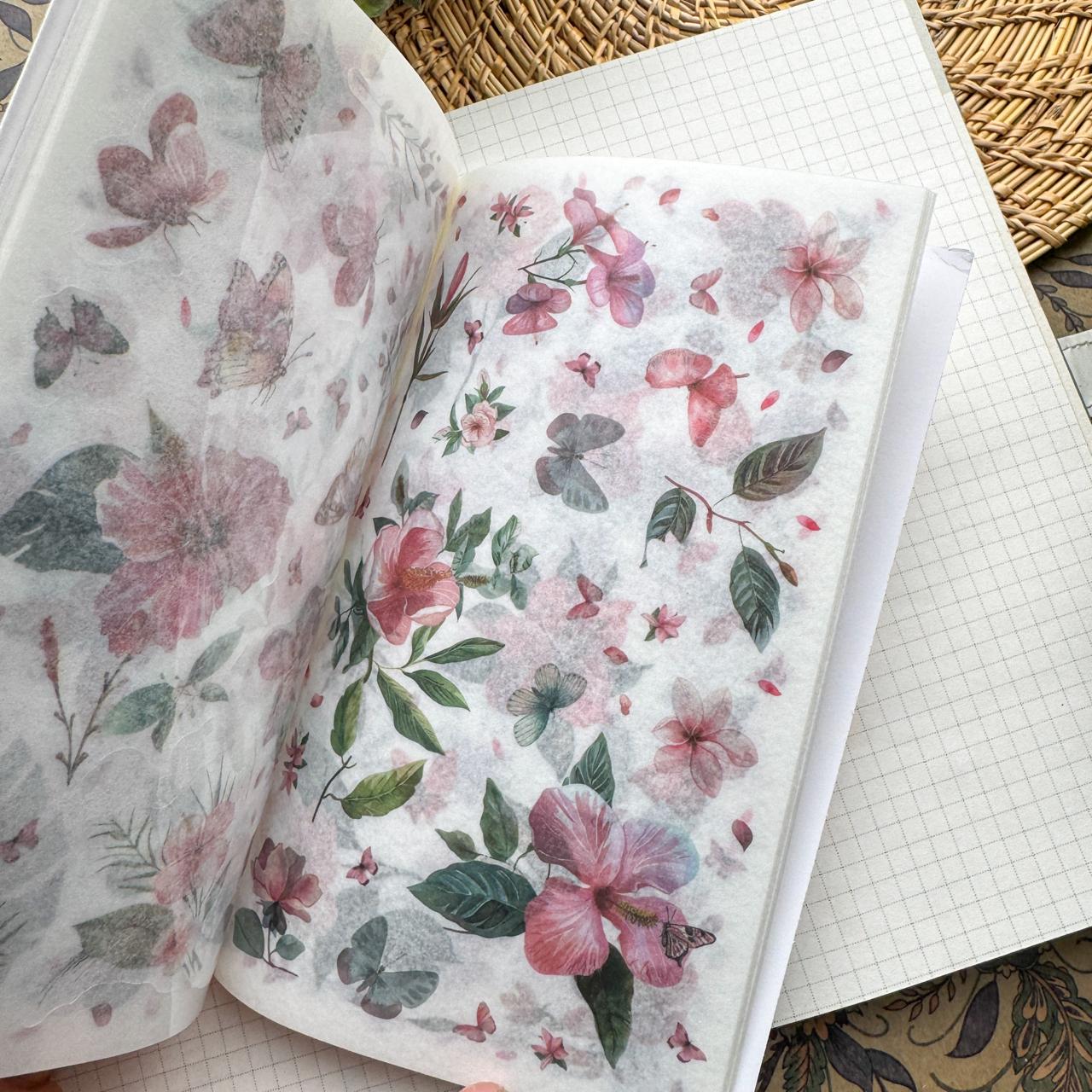 FHYX806 - sticker book Flower image series Large quantity die-cut stickers Retro material creative stickers