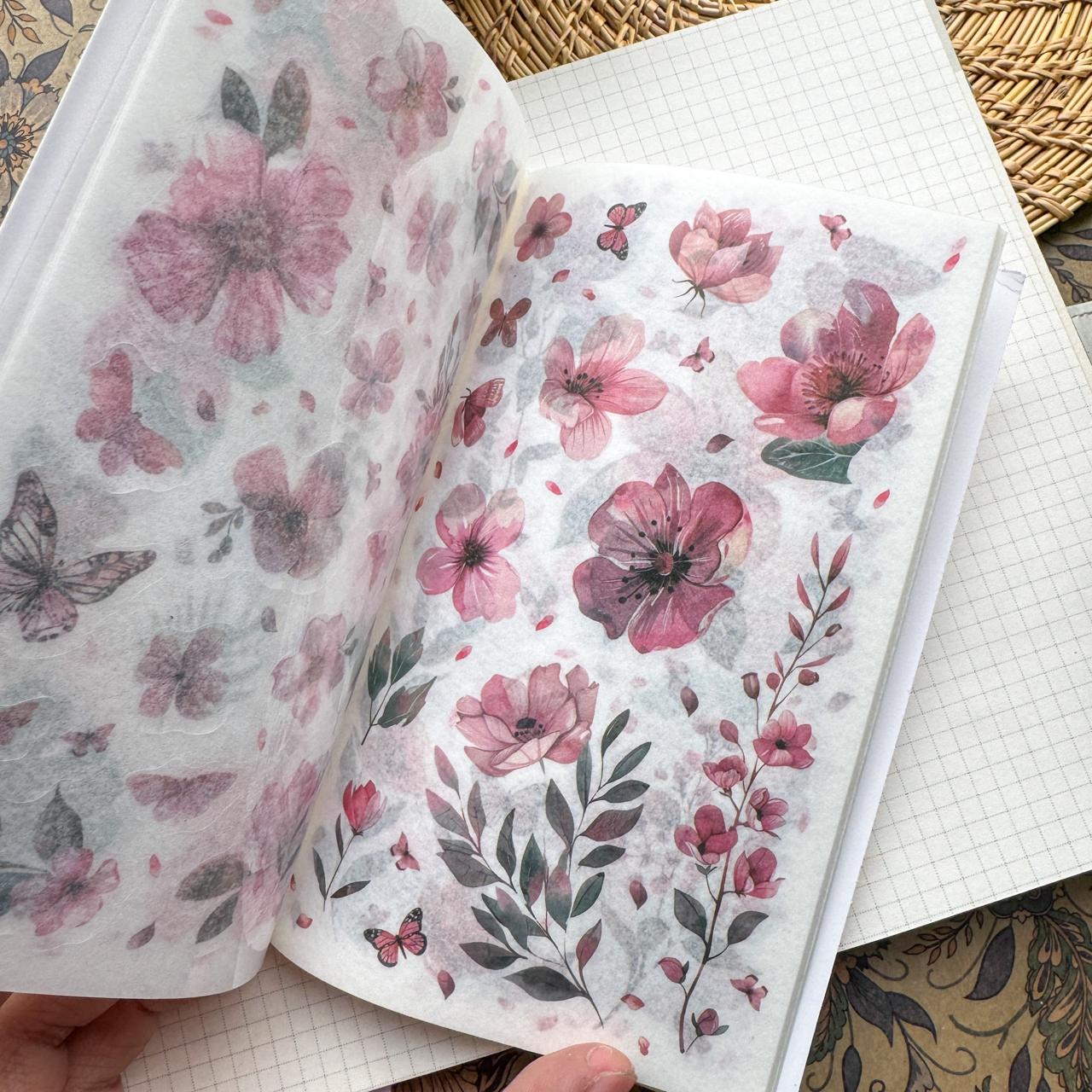 FHYX806 - sticker book Flower image series Large quantity die-cut stickers Retro material creative stickers