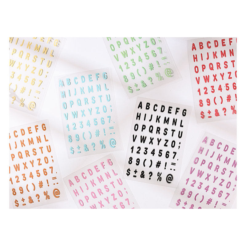 CHZM603 - sticker rainbow alphabet series creative English film hand curtain pet material sticker 8 into