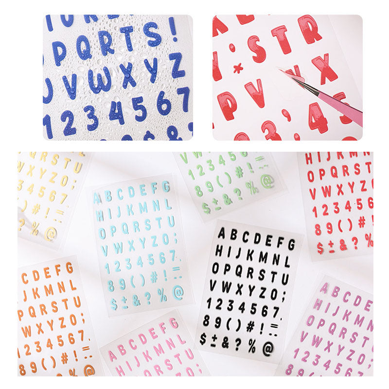 CHZM606 - sticker rainbow alphabet series creative English film hand curtain pet material sticker 8 into
