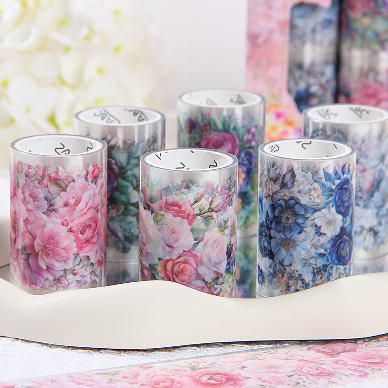 HHLN101 -Sticker Roll| boxed tape fireworks fleeting series retro pet flower landscaping handbook material circulation stickers
