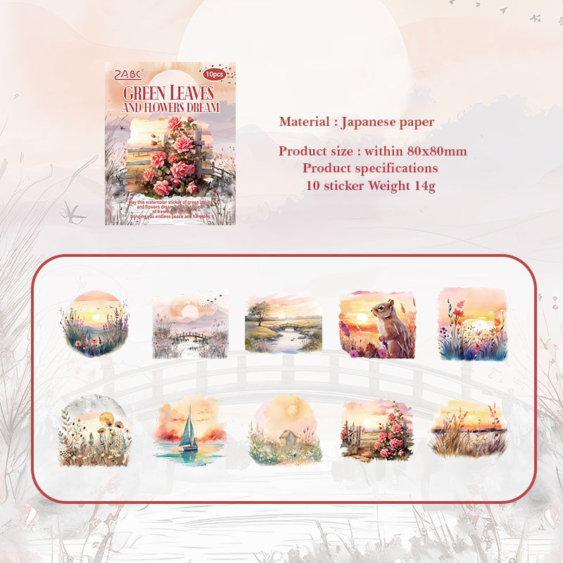 HHXZ601 - sticker package Flower Sea Boat Series Landscape Landscaping Special Oil and Paper Cut Film Handbook Material