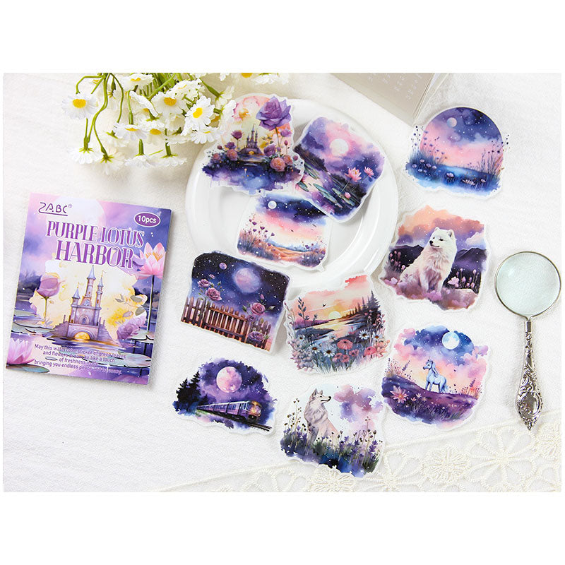 HHXZ602 - sticker package Flower Sea Boat Series Landscape Landscaping Special Oil and Paper Cut Film Handbook Material