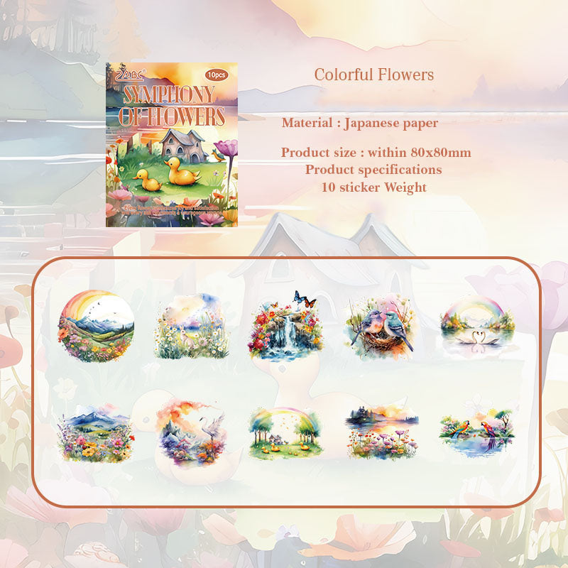 HHXZ606 - sticker package Flower Sea Boat Series Landscape Landscaping Special Oil and Paper Cut Film Handbook Material